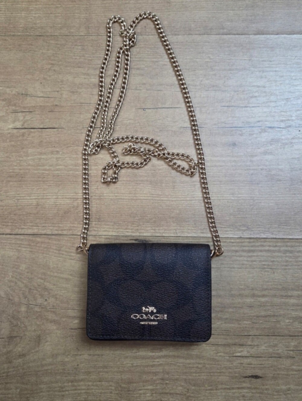 COACH Mini Wallet On A ChainIn Signature Jacquard - Picture 6 of 12